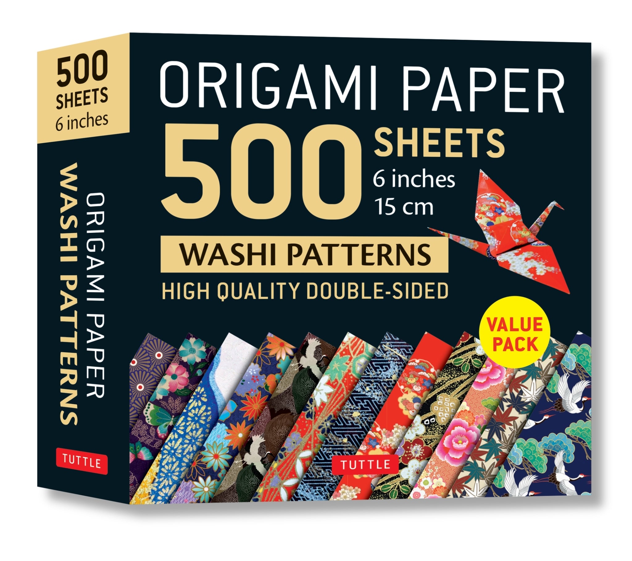 Cover image for Origami Paper 500 sheets Japanese Washi Patterns 6" (15 cm) ISBN 9780804852418